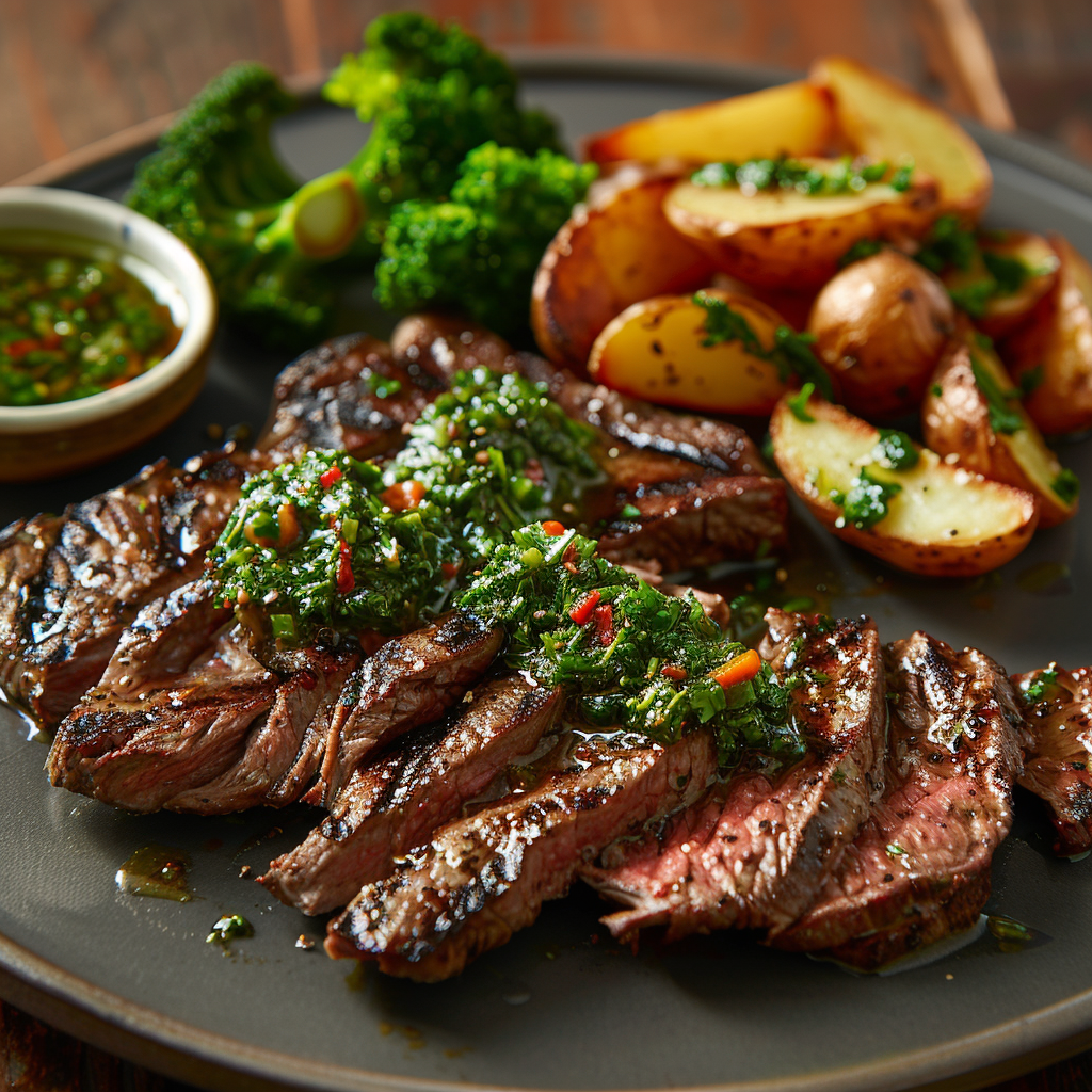 Marinated Flank Steak with Chimichurri Sauce