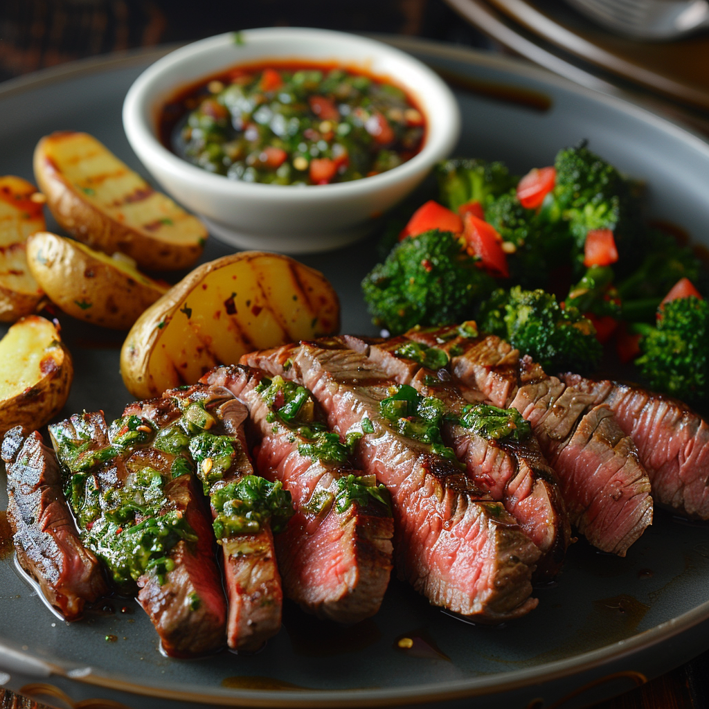 Marinated Flank Steak with Chimichurri Sauce