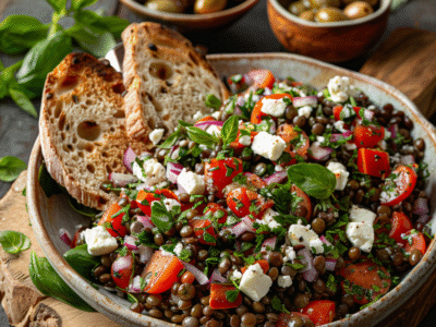 Mediterranean Lentil Salad with Feta: Irresistibly Delicious & Healthy