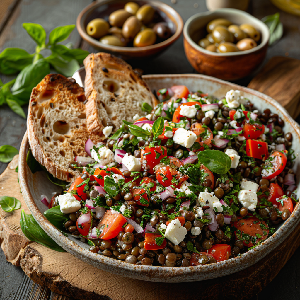 Mediterranean Lentil Salad with Feta