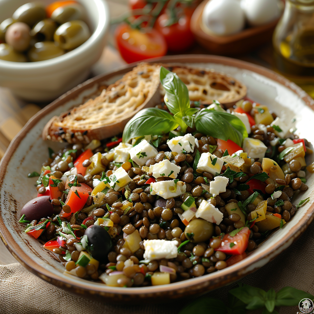 Mediterranean Lentil Salad with Feta