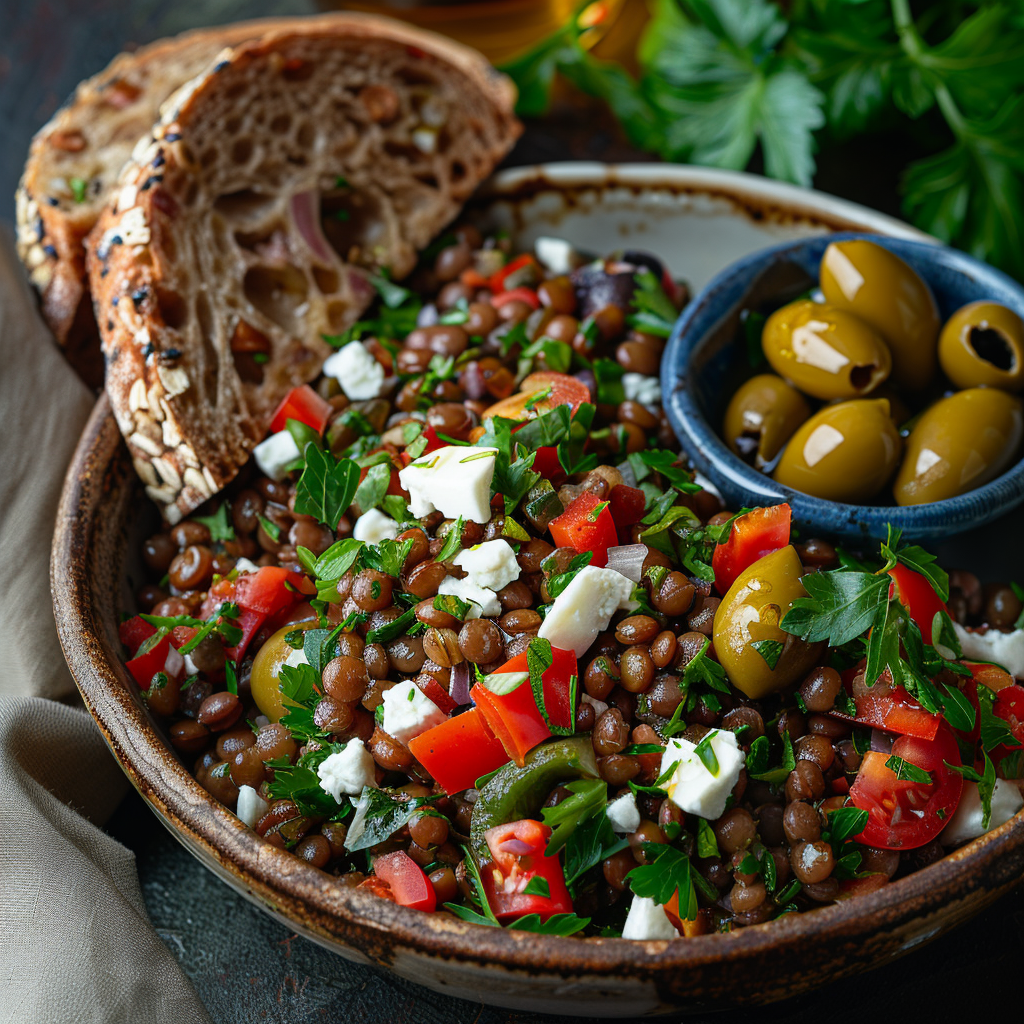Mediterranean Lentil Salad with Feta