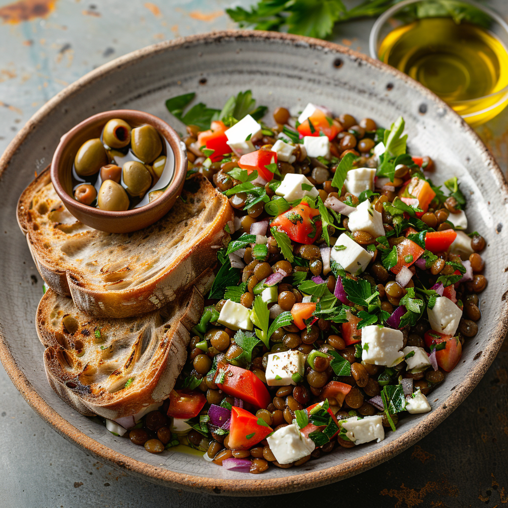 Mediterranean Lentil Salad with Feta
