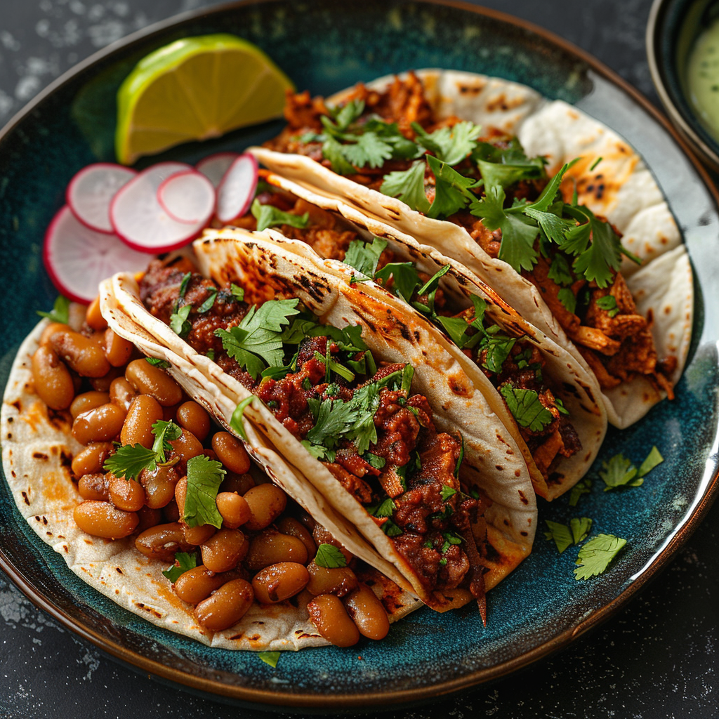 Mexican Street Tacos with Lime and Cilantro