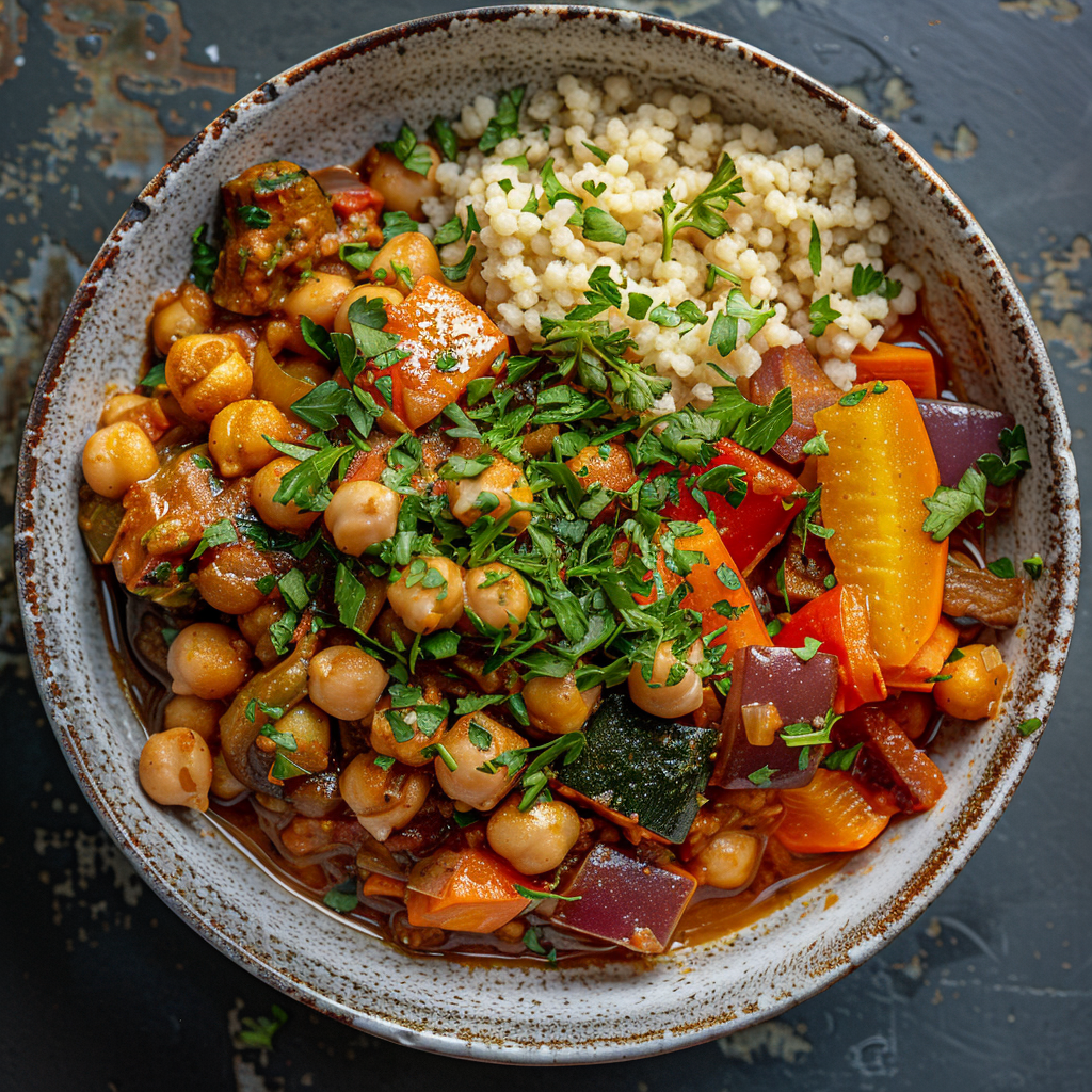 Moroccan Chickpea Stew with Couscous