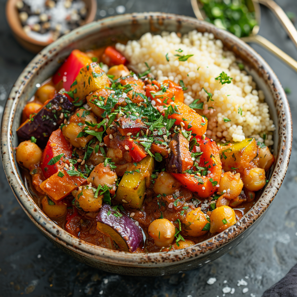 Moroccan Chickpea Stew with Couscous