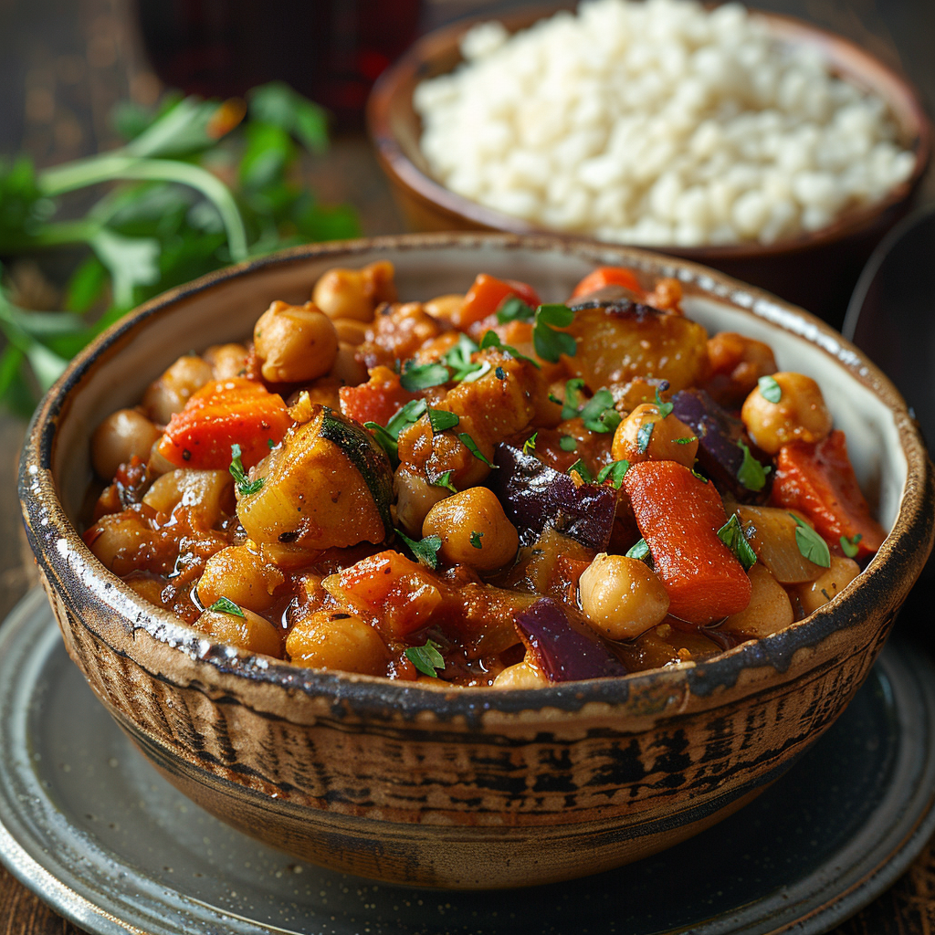 Moroccan Chickpea Stew with Couscous