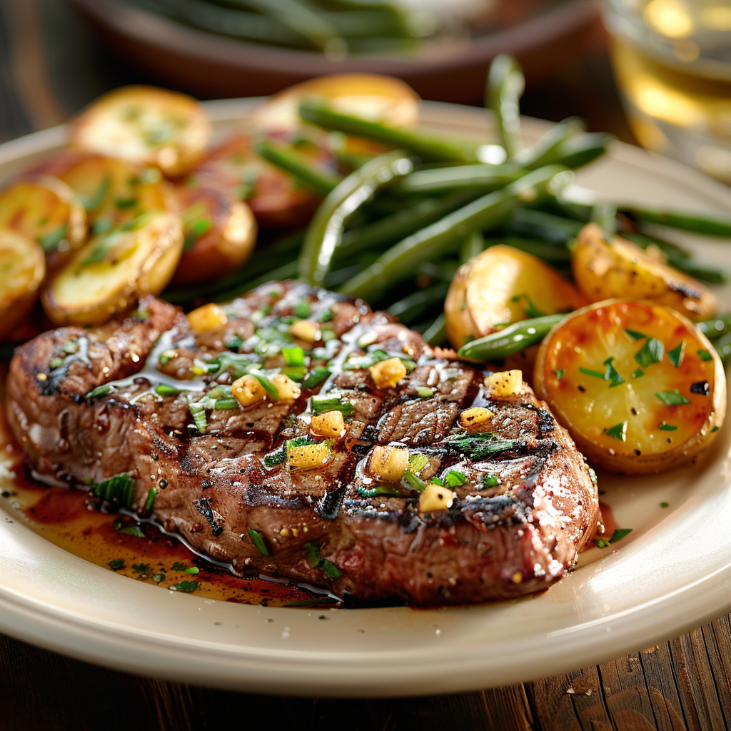 New York Strip Steak with Garlic Butter
