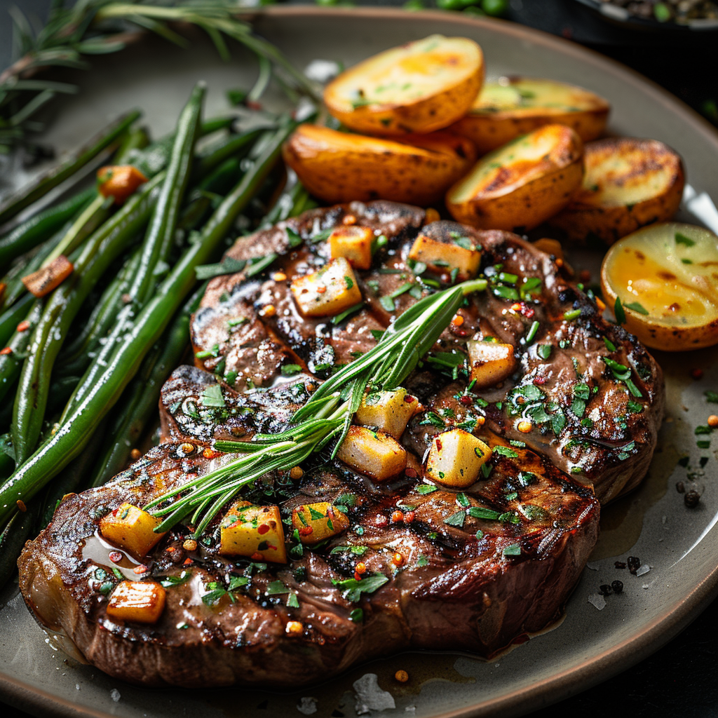 New York Strip Steak with Garlic Butter
