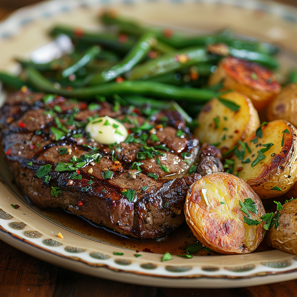 New York Strip Steak with Garlic Butter