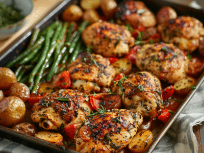 One Pan Garlic Herb Chicken and Veggies: Quick & Delicious Dinner Solution