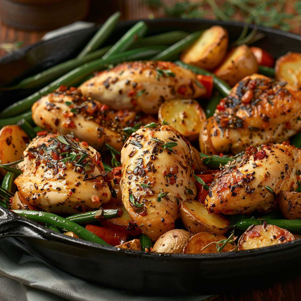 One Pan Garlic Herb Chicken and Veggies