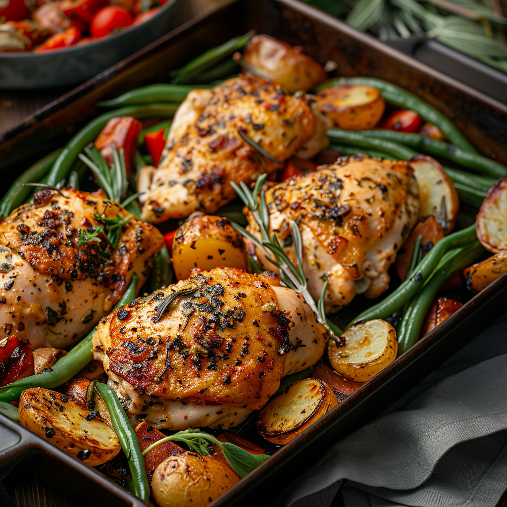 One Pan Garlic Herb Chicken and Veggies