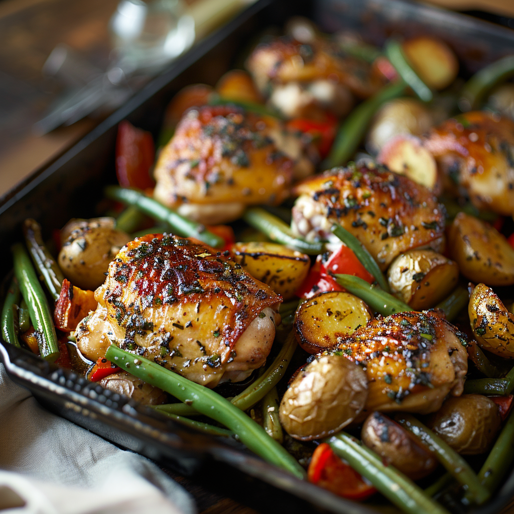 One Pan Garlic Herb Chicken and Veggies