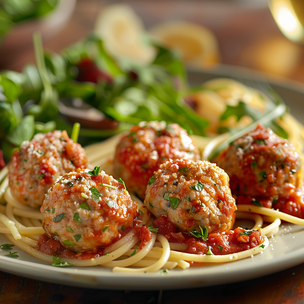 Oven Baked Turkey Meatballs with Marinara