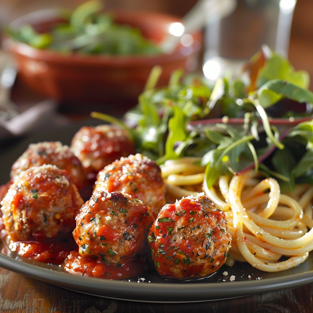 Oven Baked Turkey Meatballs with Marinara