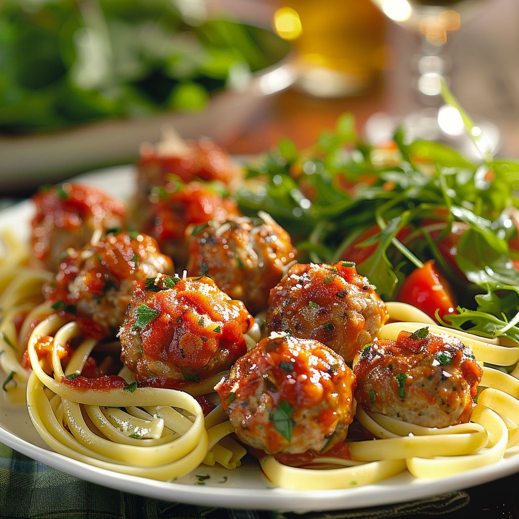 Oven Baked Turkey Meatballs with Marinara