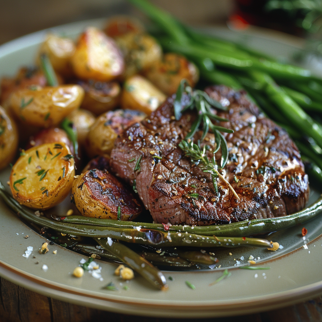 Pan Seared Sirloin with Thyme and Garlic