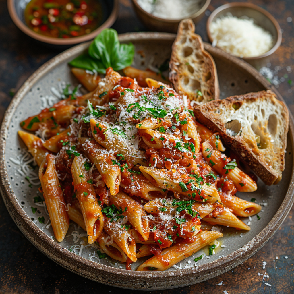 Penne Arrabiata with Garlic and Chili
