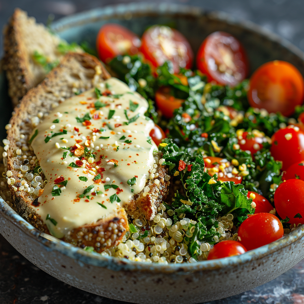 Quinoa and Kale Power Bowl with Lemon Tahini