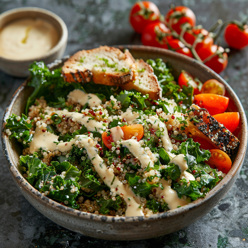 Quinoa and Kale Power Bowl with Lemon Tahini
