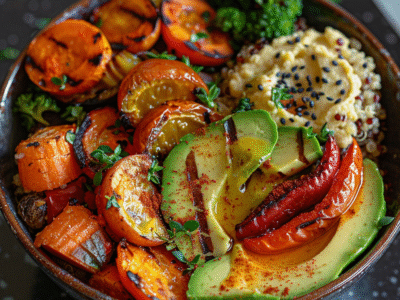 Roasted Veggie Buddha Bowl with Hummus: Delicious & Healthy Recipe