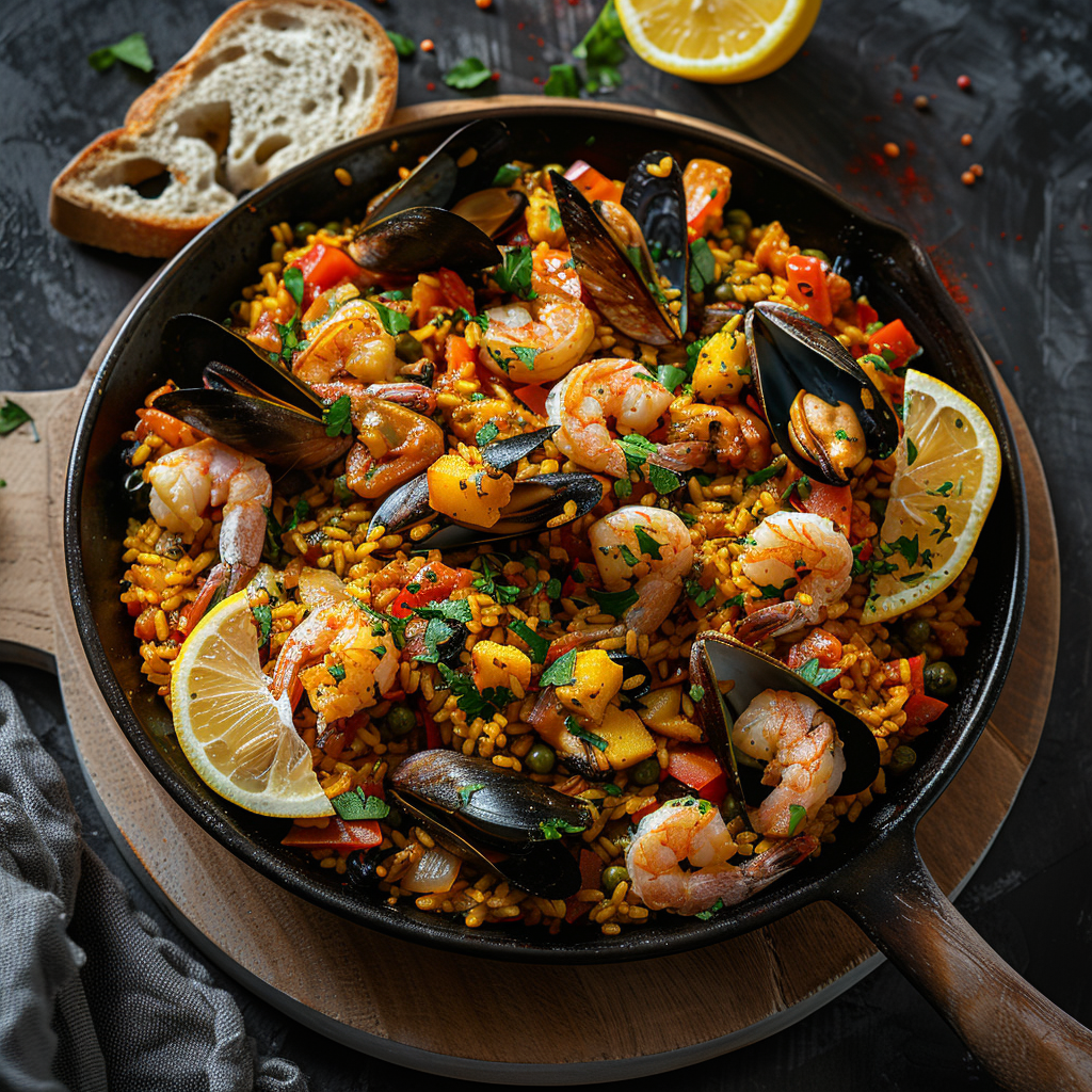 Seafood Paella with Saffron Rice