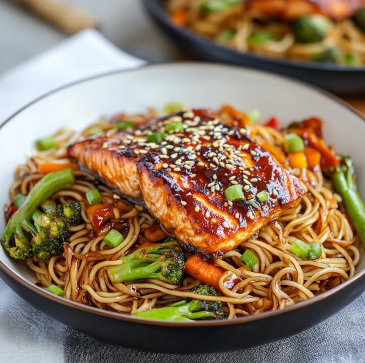 Sesame Salmon Noodles