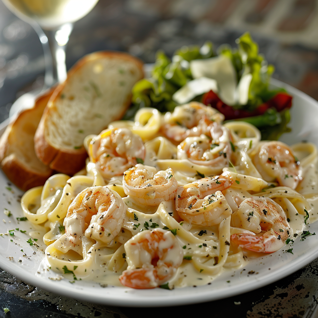 Shrimp Alfredo with Fettuccine