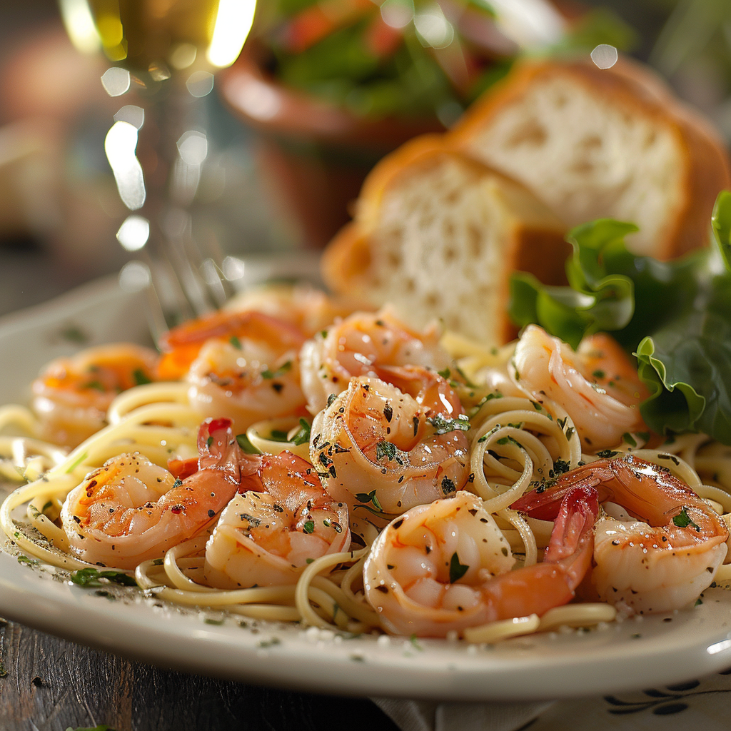 Shrimp Scampi with Linguine Pasta