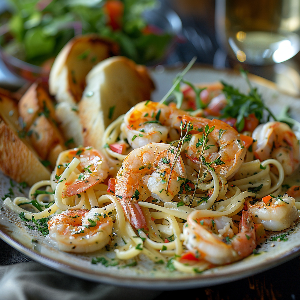 Shrimp Scampi with Linguine