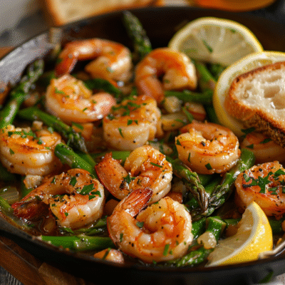 Skillet Shrimp and Asparagus: Quick & Delicious Dinner Idea