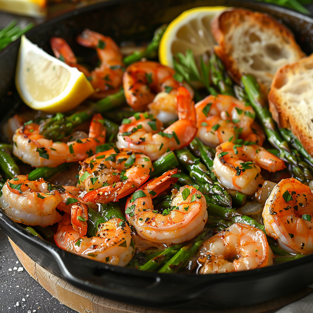 Skillet Shrimp and Asparagus