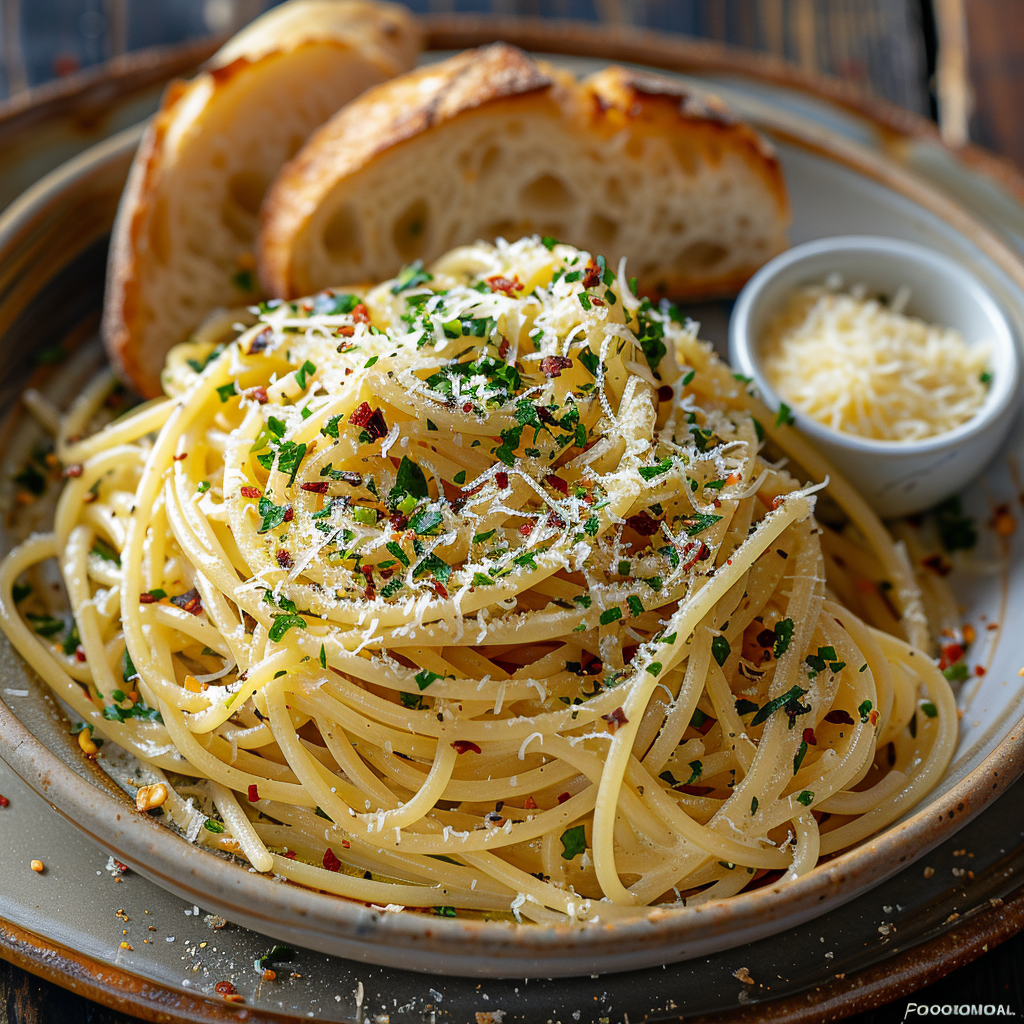 Spaghetti Aglio e Olio with Garlic and Chili