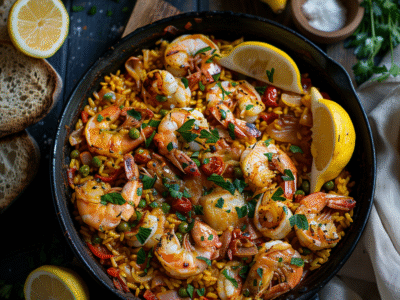 Spanish Paella with Seafood and Saffron: Irresistible Mediterranean Delight