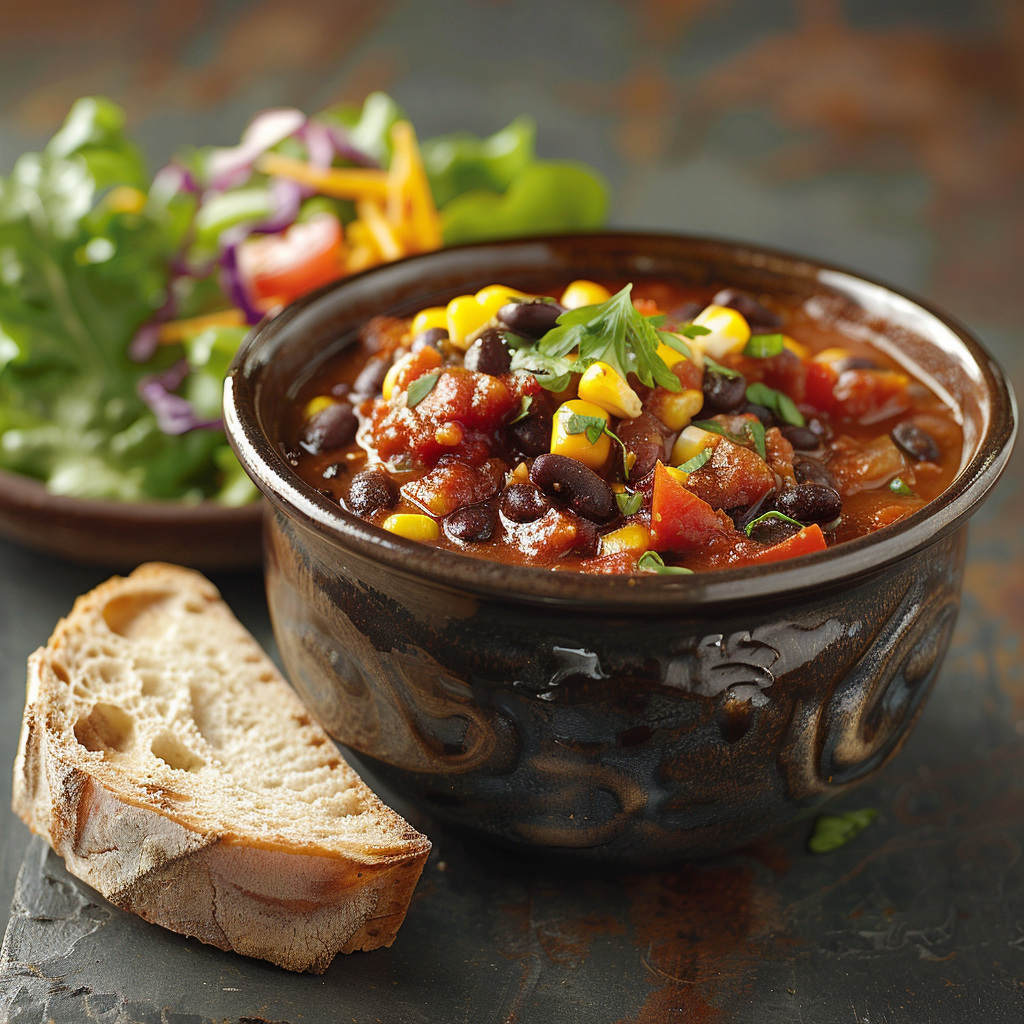 Spicy Black Bean Chili with Corn