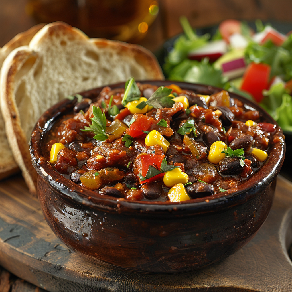 Spicy Black Bean Chili with Corn
