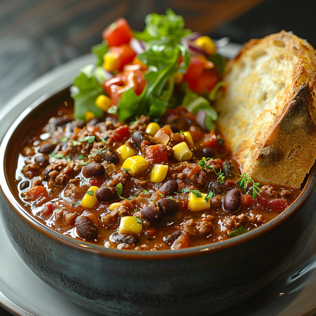Spicy Black Bean Chili with Corn