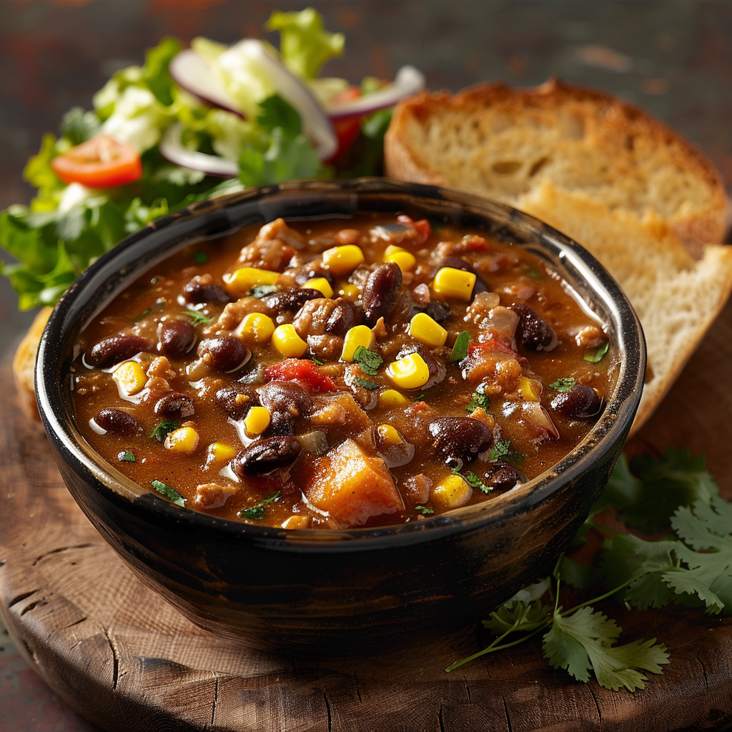 Spicy Black Bean Chili with Corn