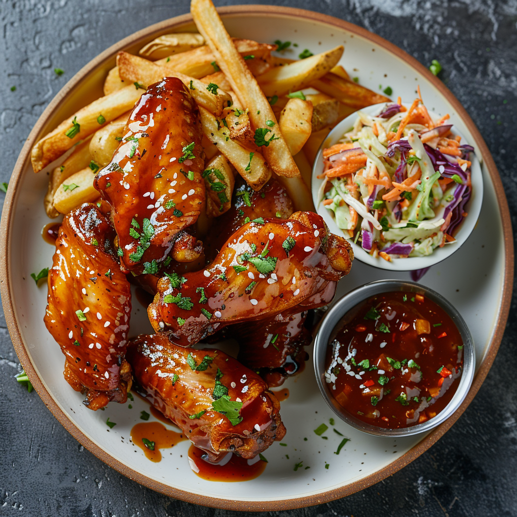 Spicy Chicken Wings with Honey Garlic Sauce