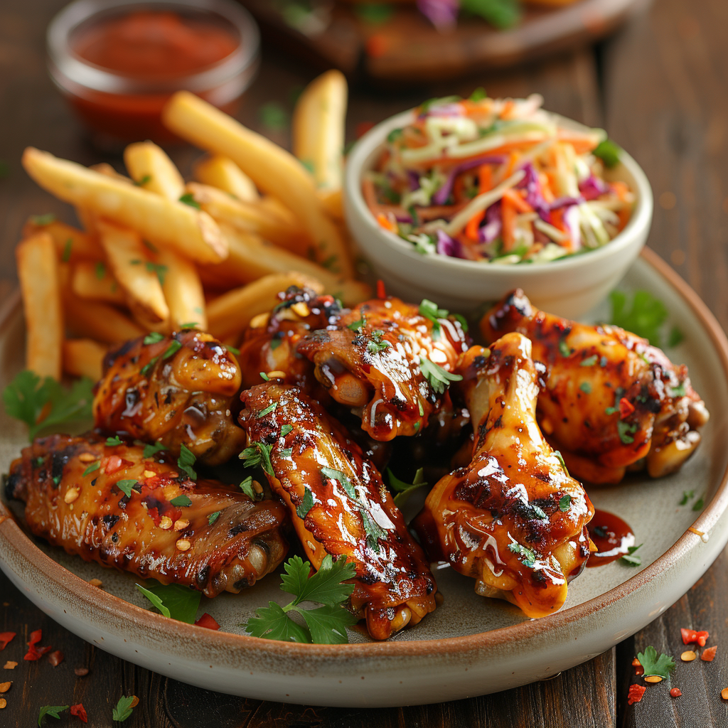 Spicy Chicken Wings with Honey Garlic Sauce