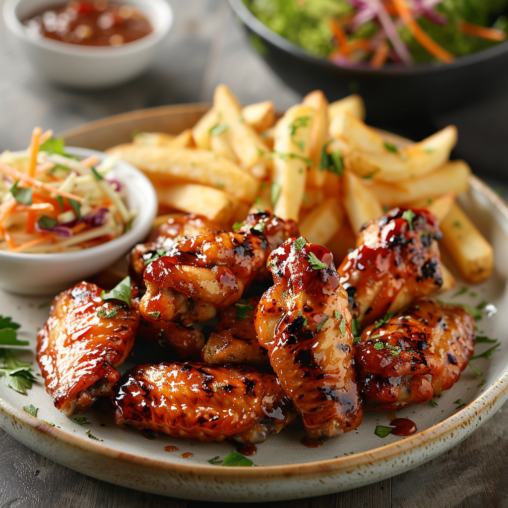 Spicy Chicken Wings with Honey Garlic Sauce