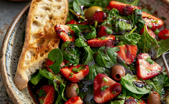Strawberry Spinach Salad with Balsamic Vinaigrette: Refreshing & Easy Recipe