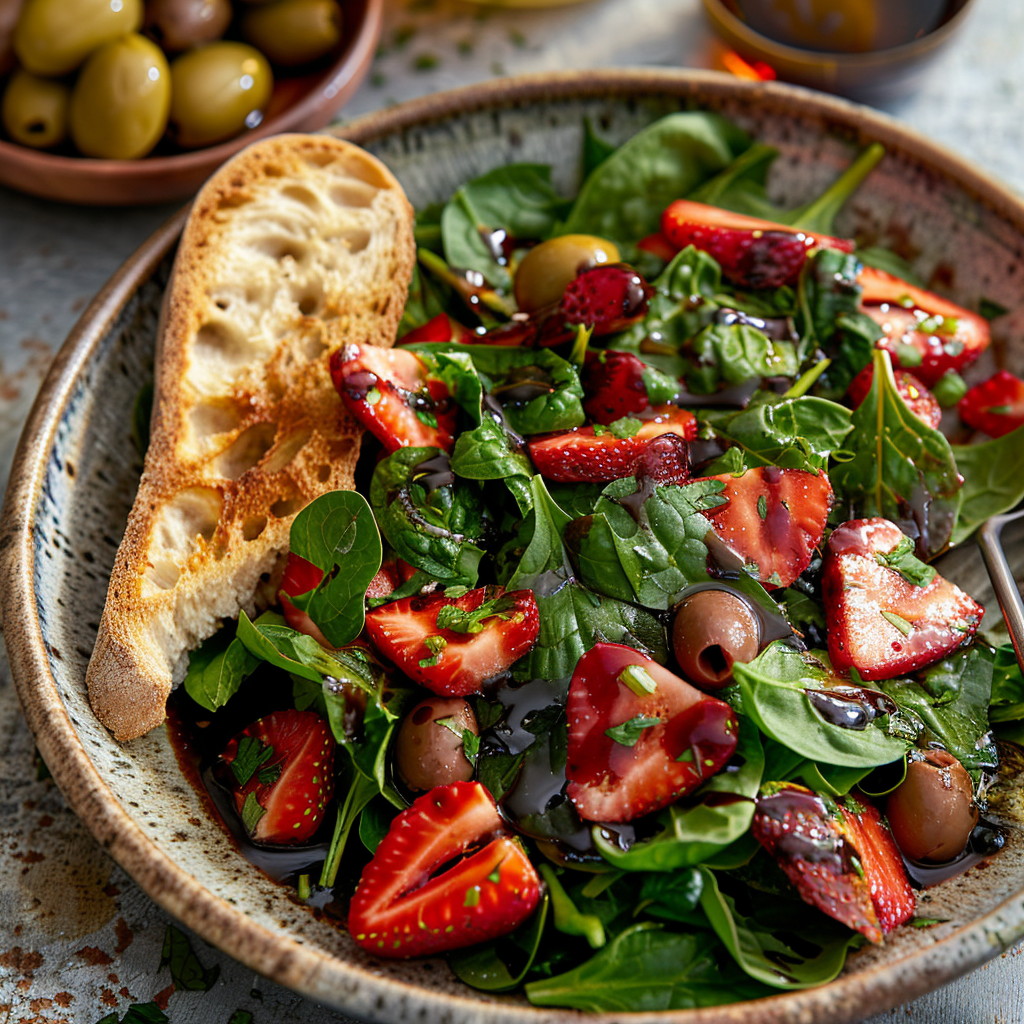Strawberry Spinach Salad with Balsamic Vinaigrette