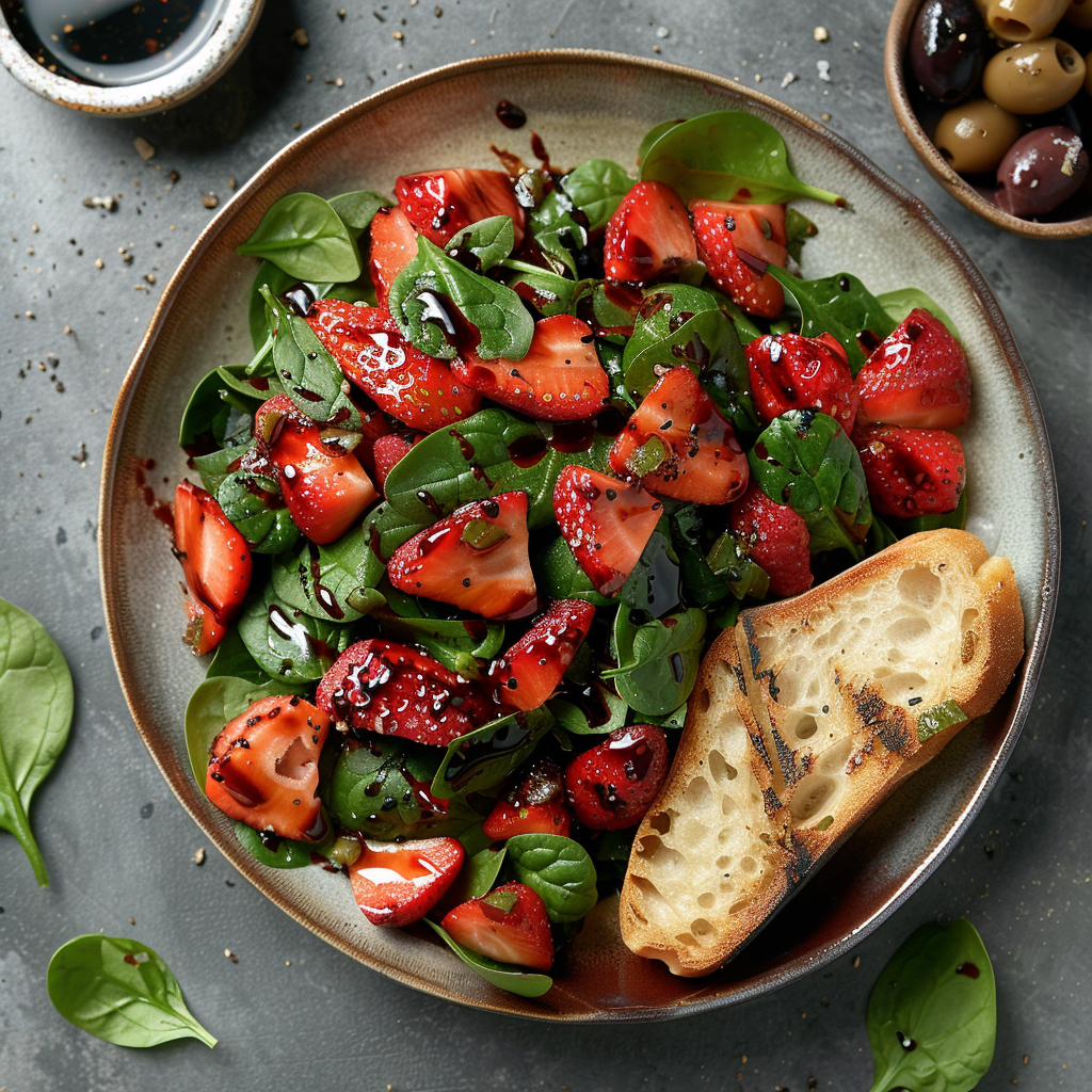 Strawberry Spinach Salad with Balsamic Vinaigrette