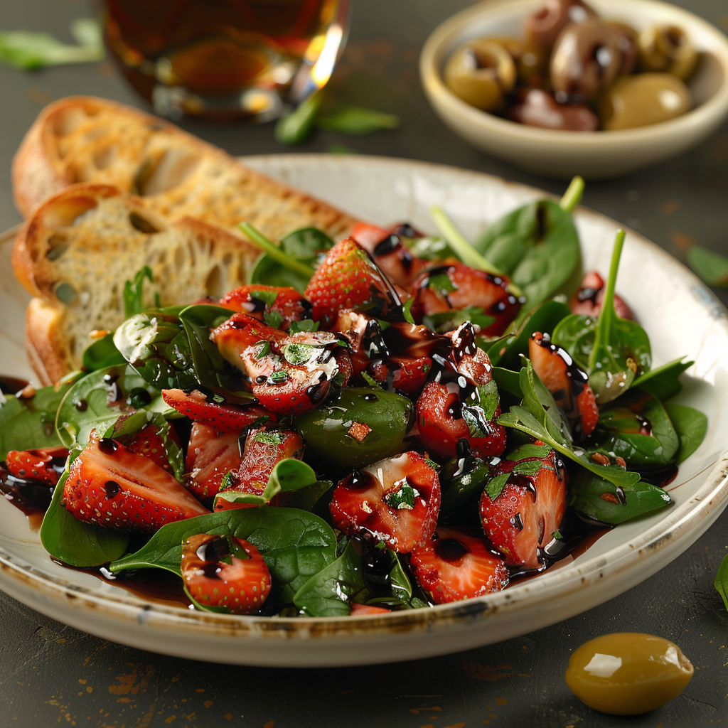 Strawberry Spinach Salad with Balsamic Vinaigrette