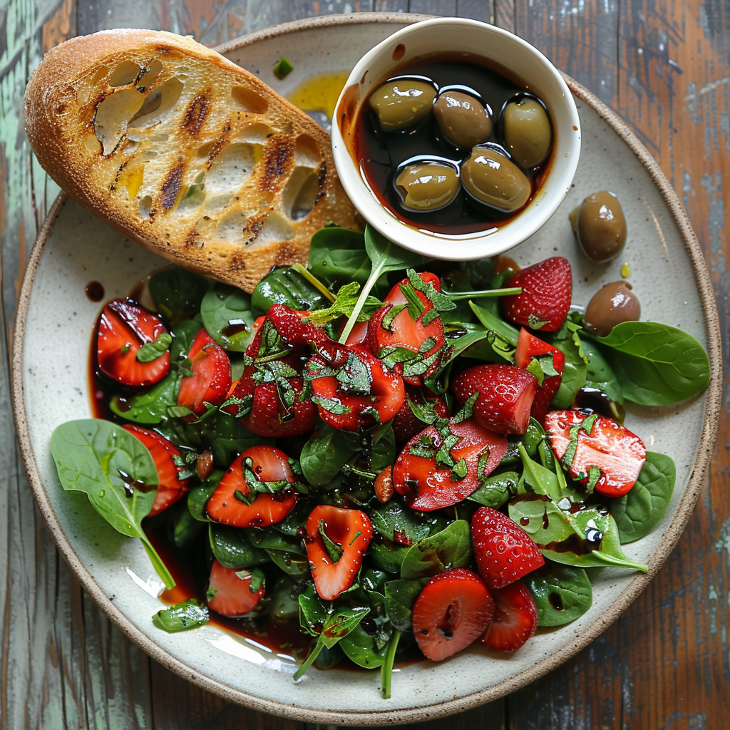 Strawberry Spinach Salad with Balsamic Vinaigrette