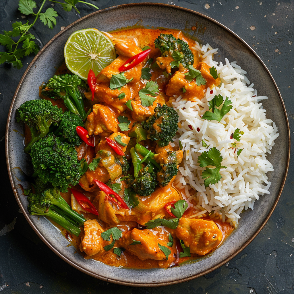 Thai Red Curry Chicken with Coconut Rice