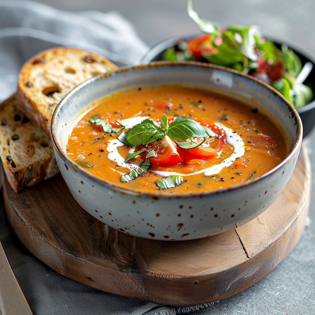 Tomato Basil Soup with Cream