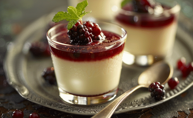 Vanilla Bean Panna Cotta with Berry Sauce: Irresistibly Creamy Delight